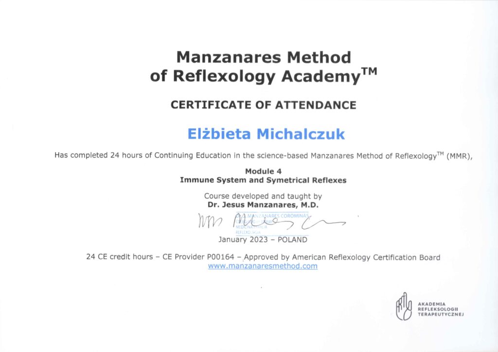 refleksologia certyfikat euforia